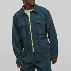 Mode of One Mens Relaxed Fit Utility Shirt Jacket Deep Malachite Size XXL